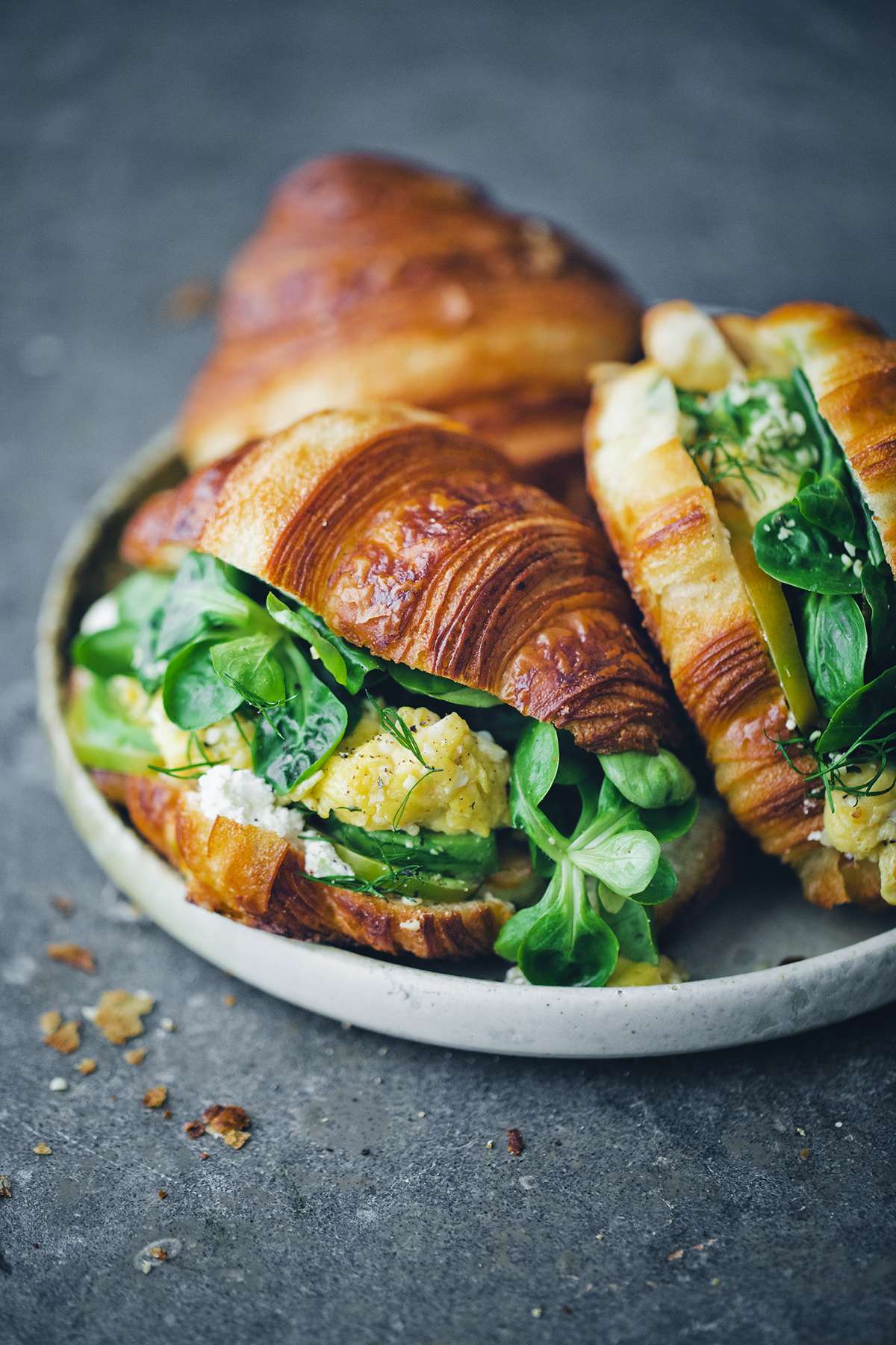 Savory Croissants with Scrambled Eggs, Labneh and Greens — Green Kitchen Stories